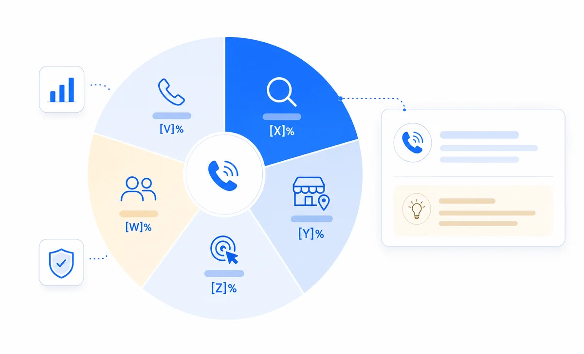 Chart breaking down where home service calls originate using call tracking software for lead generation.
