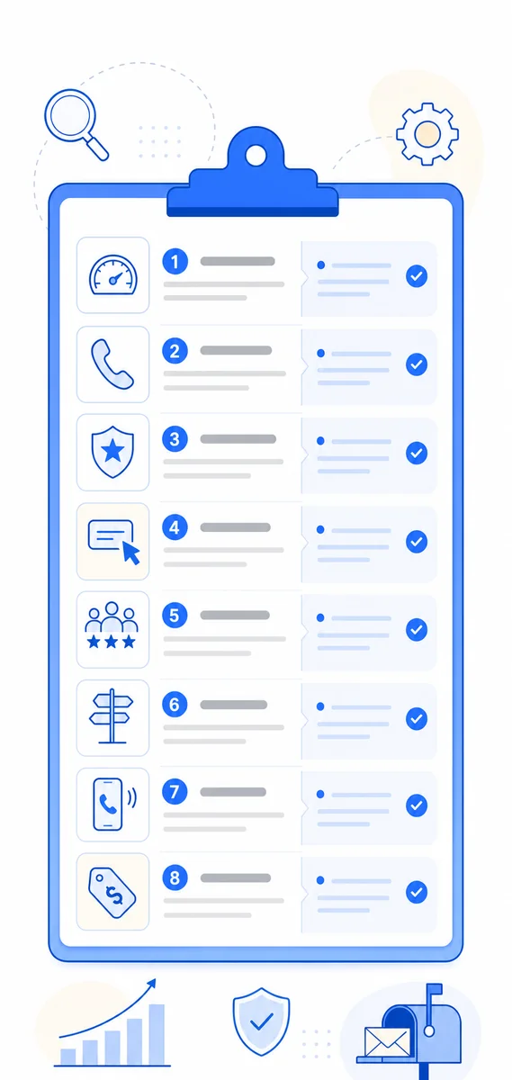 Checklist of eight page elements a conversion rate optimization consultant flags as conversion killers during an audit.
