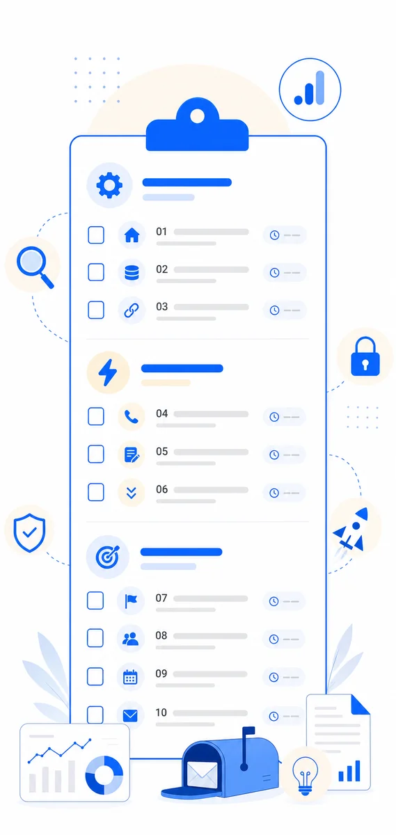 Checklist walking service businesses through every step needed to properly configure google analytics 4 ga4 features from scratch.