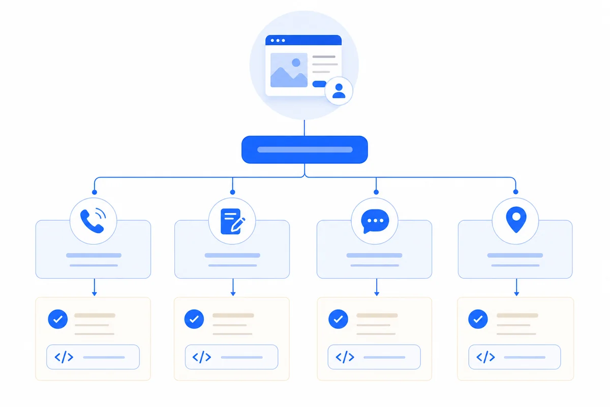 Flowchart defining what counts as a conversion for a service business within the google analytics conversion tracking code setup guide 2024.