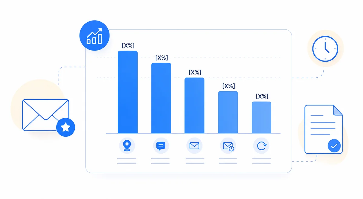 Chart comparing review request timing and channel effectiveness using google review request best practices for contractors.