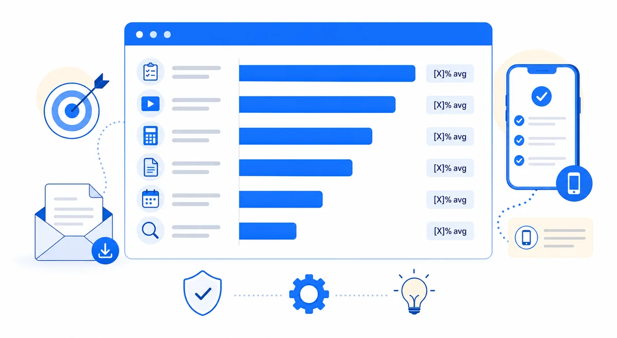 Ranked checklist of lead magnet types by opt-in rate to help service businesses optimize their lead magnet landing page.