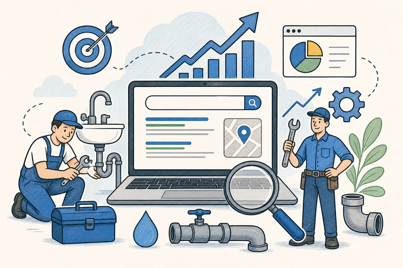 Doodle illustration of Best Plumbing SEO Services: 5 Top Picks