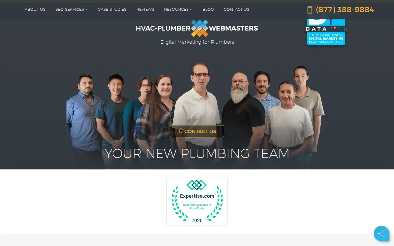 Screenshot of the Plumbing Webmasters website