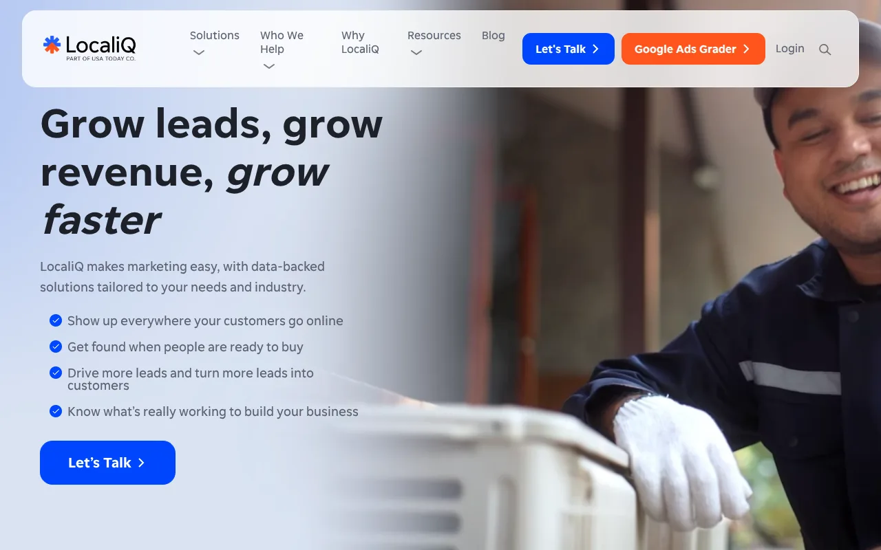 Screenshot of the LocaliQ website