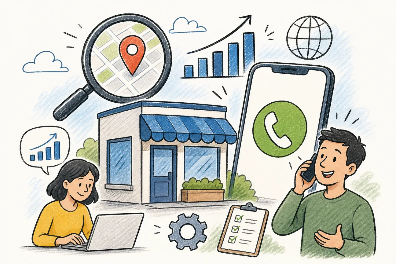 Doodle illustration of Best Small Business SEO Services for Local Calls
